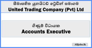 Accounts Executive - United Trading Company (Pvt) Ltd