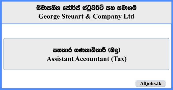 Assistant Accountant (Tax) - George Steuart & Company Ltd