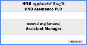 Assistant Manager-HNB Assurance PLC