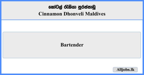 Bartender - Cinnamon Dhonveli Maldives