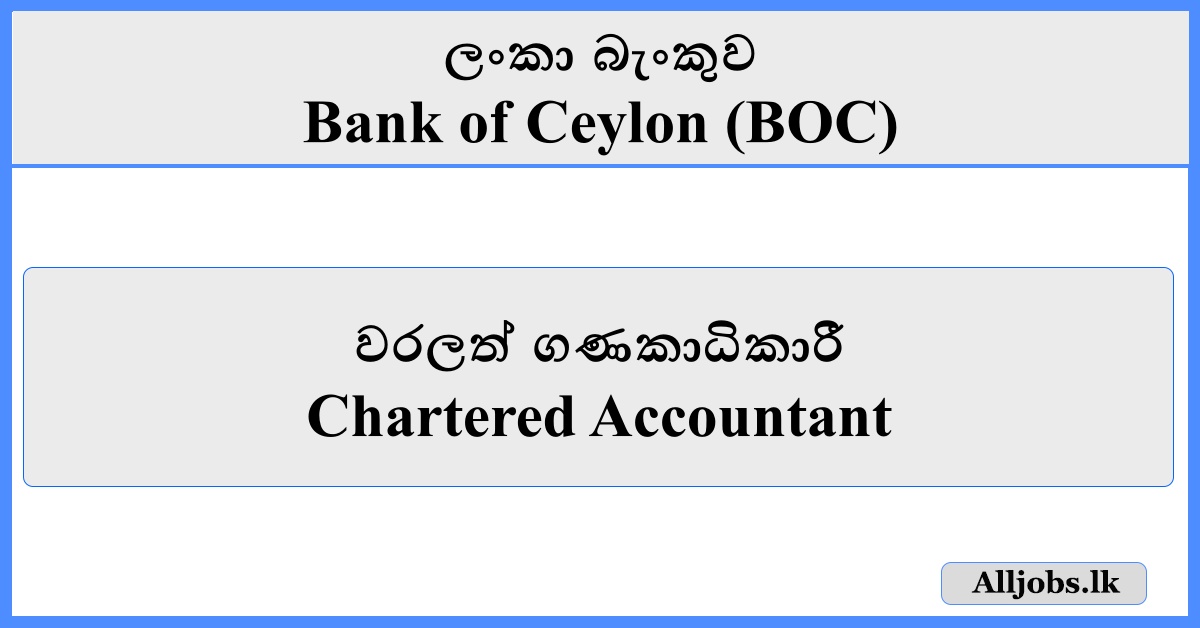 Chartered Accountant - Bank of Ceylon (BOC)