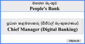 Chief Manager (Digital Banking) - People's Bank