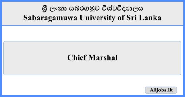 Chief Marshal - Sabaragamuwa University