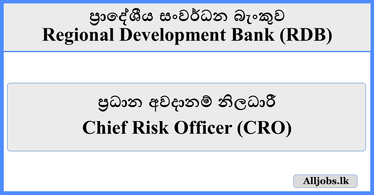 Chief Risk Officer (CRO) - Regional Development Bank (RDB)