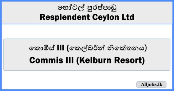 Commis III (Kelburn Resort) -Resplendent Ceylon Ltd