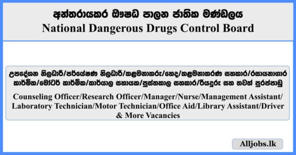 Counseling Officer, Research Officer, Manager, Nurse, Management Assistant & More Vacancies - National Dangerous Drugs Control Board 2025