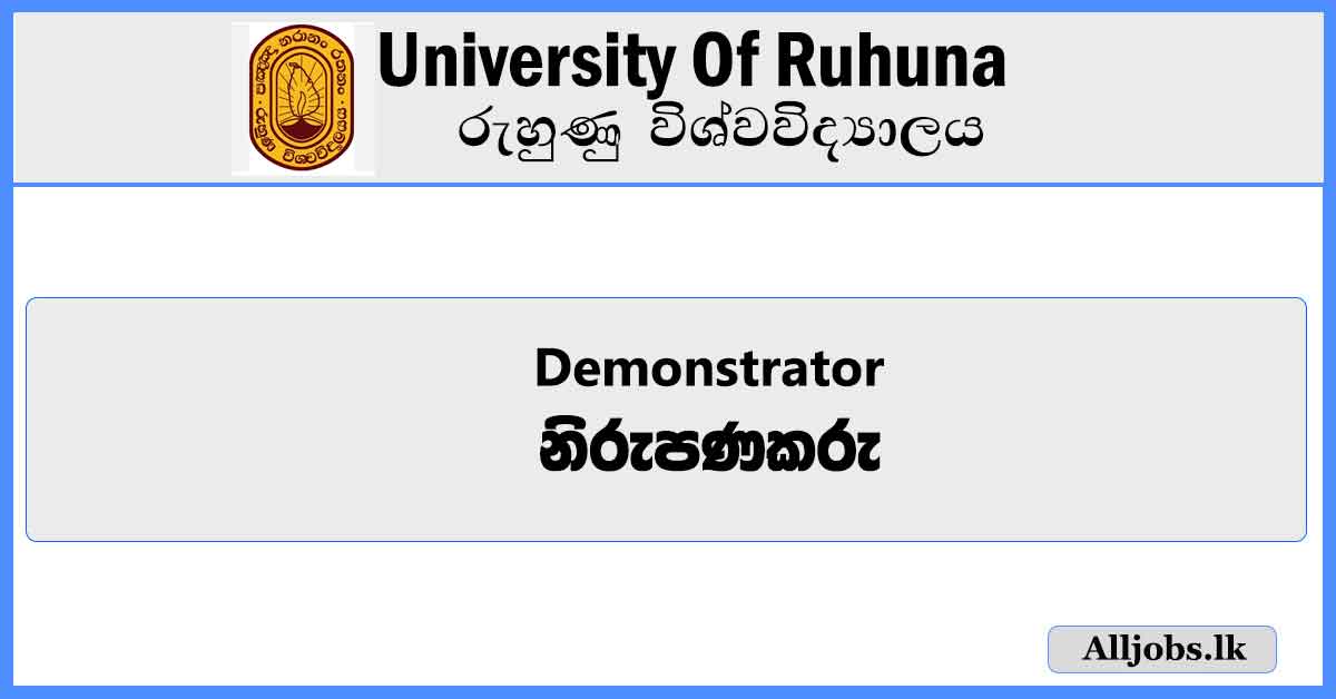 Demonstrator-University-Of-Ruhuna-Job-Vacancies-2024-alljobs.lk