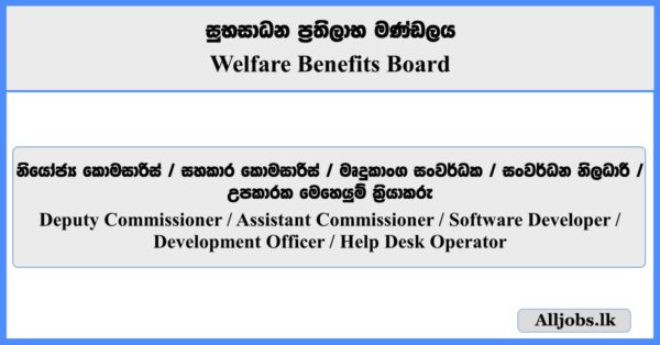 Deputy Commissioner, Assistant Commissioner, Software Developer, Development Officer, Help Desk Operator - Welfare Benefits Board 2025