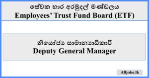Deputy General Manager - Employees’ Trust Fund Board (ETF)
