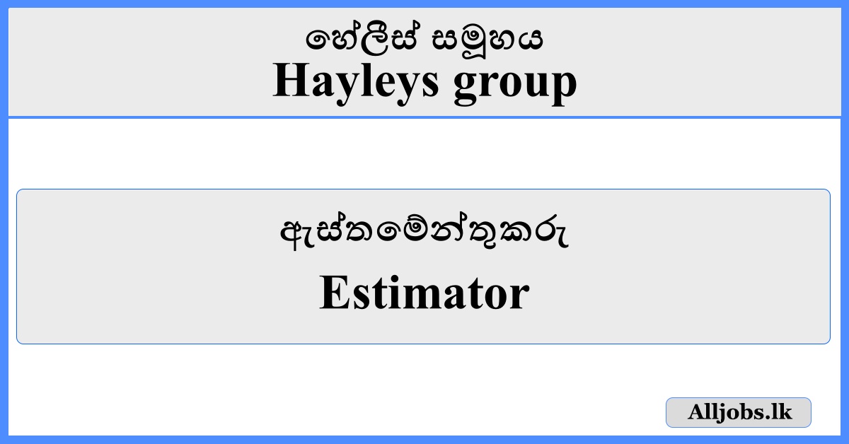 Estimator - Hayleys Group