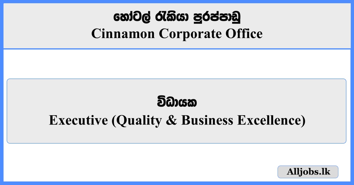 Executive (Quality & Business Excellence) - Cinnamon Corporate Office
