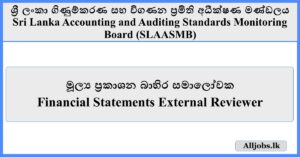Financial Statements External Reviewer - Sri Lanka Accounting and Auditing Standards Monitoring Board (SLAASMB)