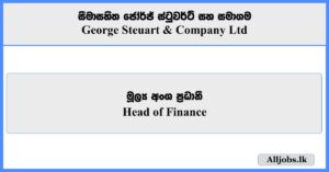 Head of Finance - George Steuart & Company