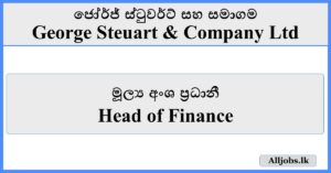 Head of Finance - George Steuart & Company
