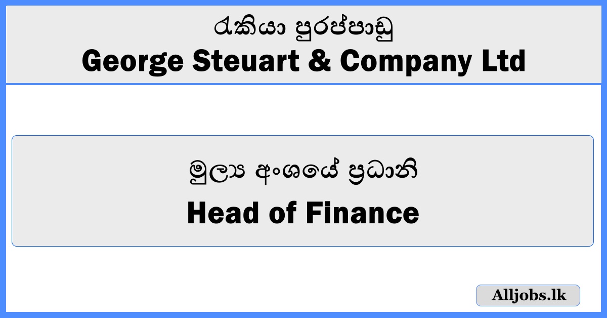 Head of Finance - George Steuart