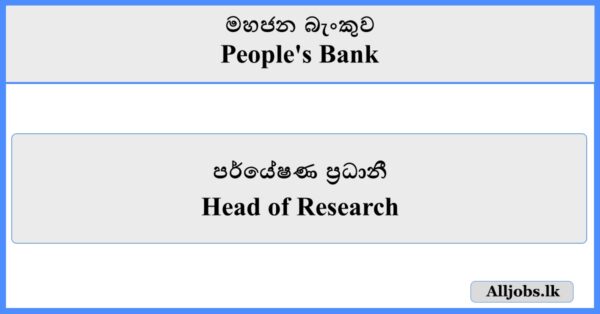 Head of Research - People's Bank