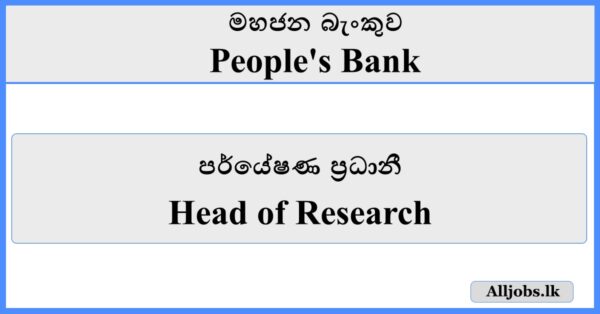 Head of Research - People's Bank
