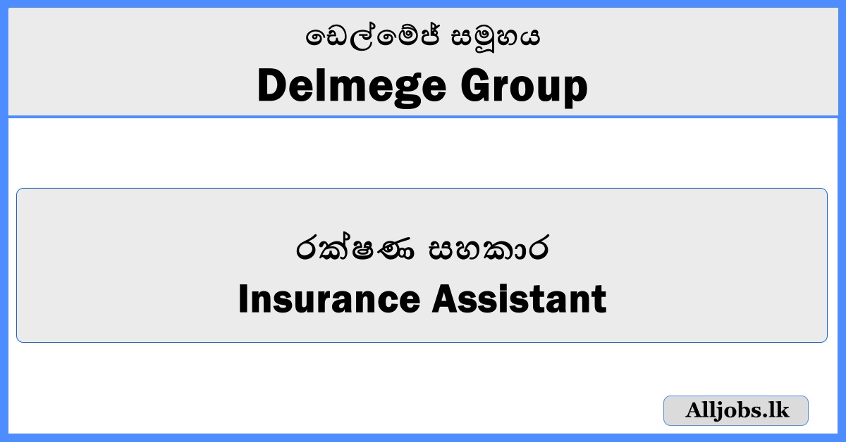 Insurance Assistant - Delmege Group