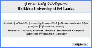 Job Vacancies - Bhikkhu University of Sri Lanka
