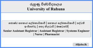 Job Vacancies - University of Ruhuna