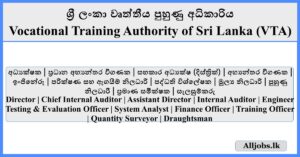 Job Vacancies - Vocational Training Authority of Sri Lanka (VTA)