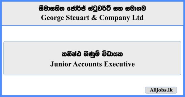 Junior Accounts Executive - George Steuart & Company Ltd