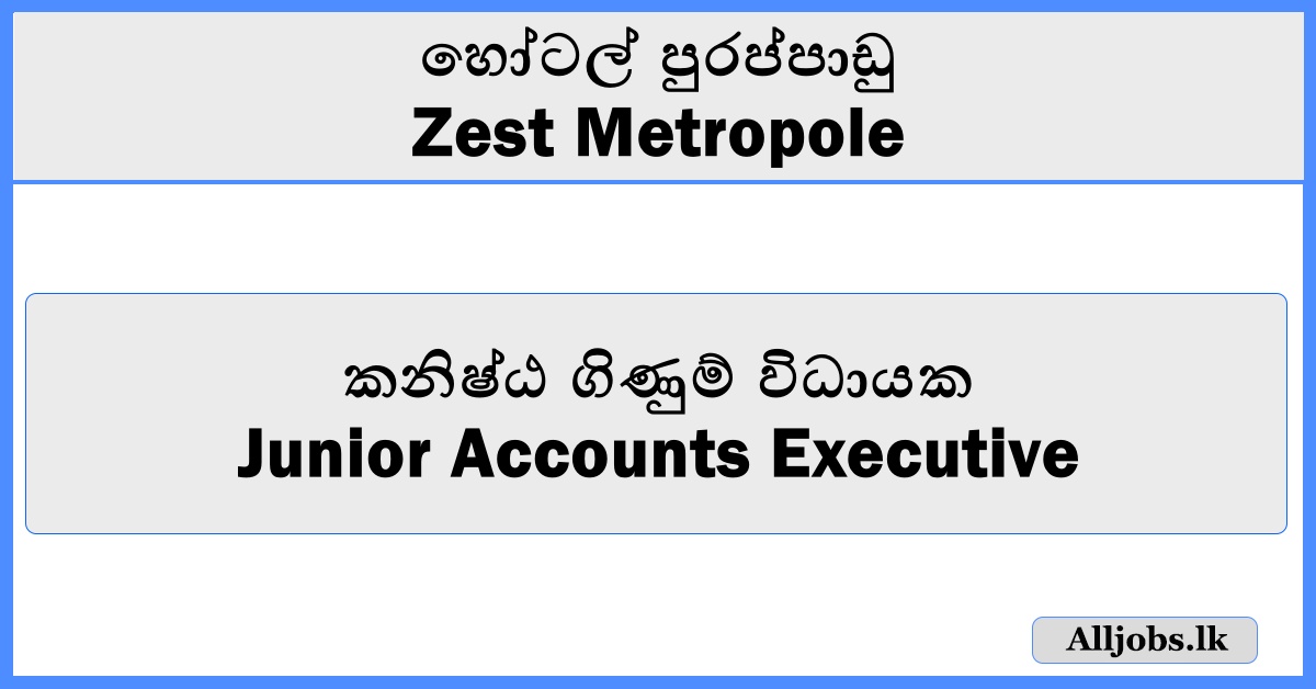 Junior Accounts Executive-Zest Metropole