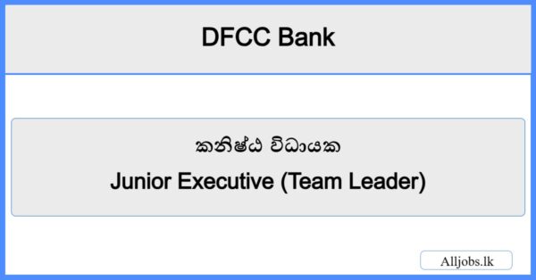 Junior Executive (Team Leader)-DFCC Bank