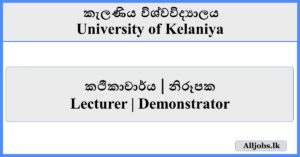 Lecturer / Demonstrator - University of Kelaniya