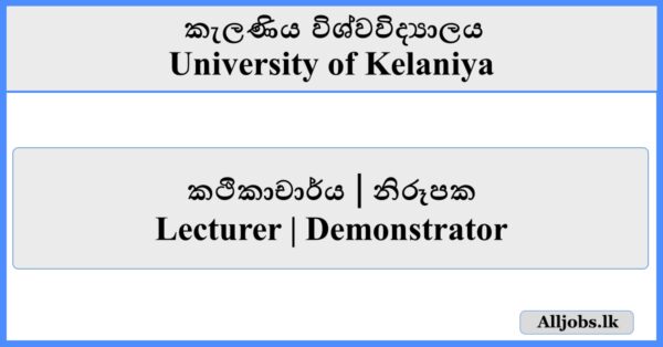 Lecturer / Demonstrator - University of Kelaniya