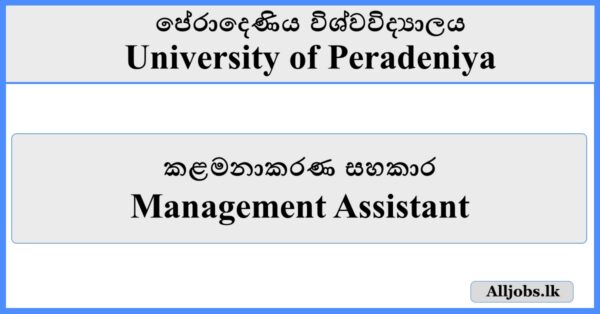 Management Assistant - University of Peradeniya