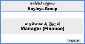 Manager (Finance) - Hayleys Group