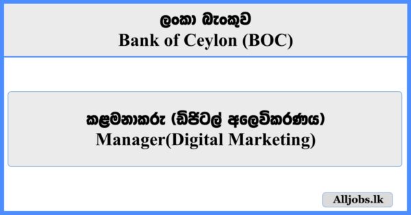 Manager(Digital Marketing) - Bank of Ceylon (BOC)