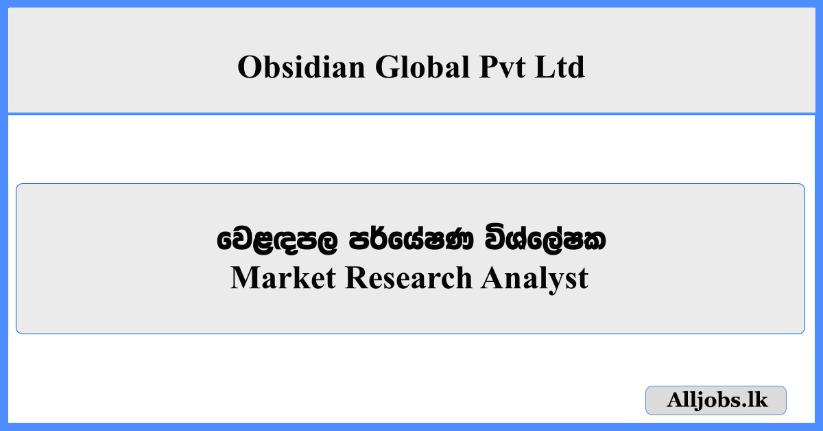 Market Research Analyst - Obsidian Global Pvt Ltd