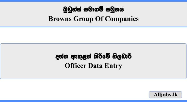 Officer Data Entry - Browns Group Of Companies
