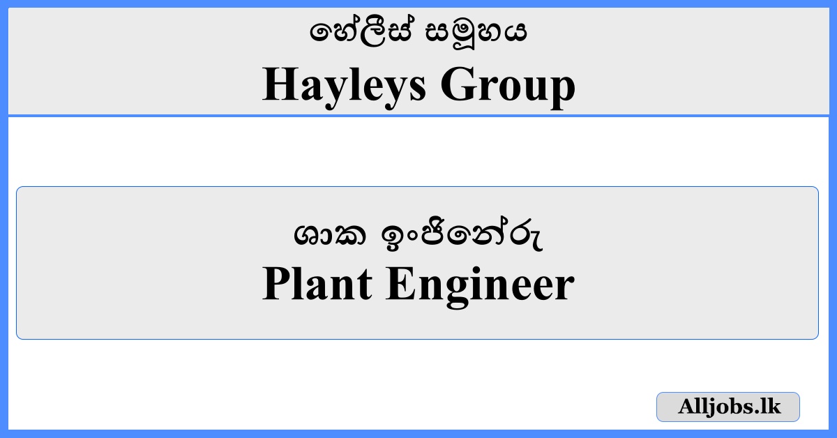Plant Engineer- Hayleys Group