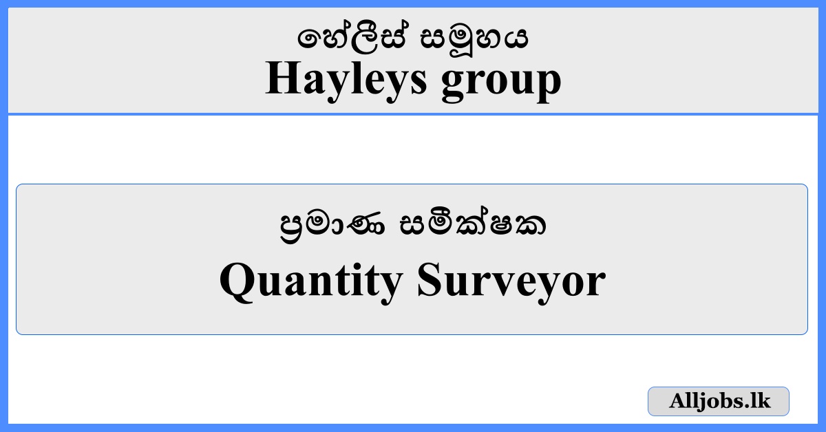 Quantity Surveyor - Hayleys Group