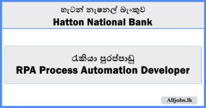 RPA Process Automation Developer - HNB Bank