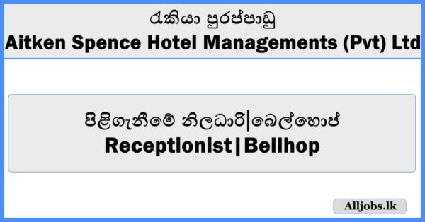 Receptionist / Bellhop - Aitken Spence Hotel