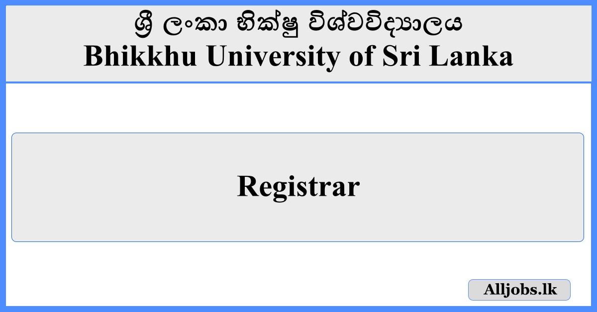 Registrar - Bhikkhu University of Sri Lanka