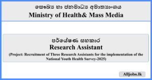 Research Assistant - Ministry of Health & Mass Media