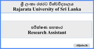 Research Assistant - Rajarata University