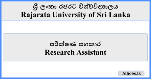 Research Assistant - Rajarata University