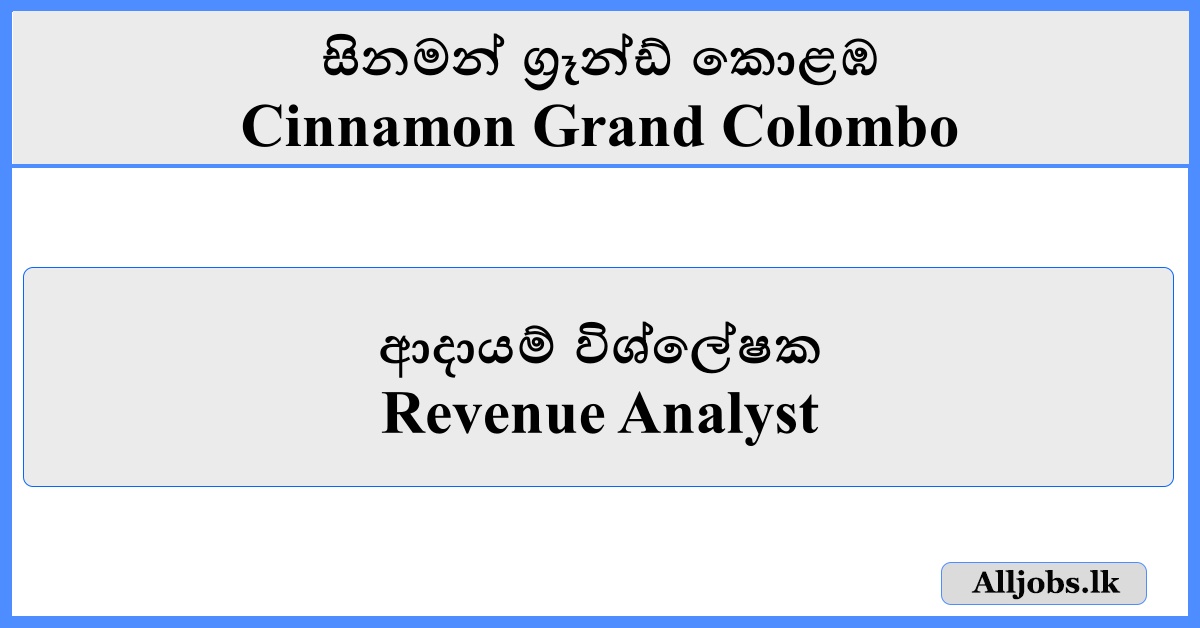 Revenue Analyst - Cinnamon Grand Colombo
