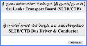 SLTB/CTB Bus Driver & Conductor - Sri Lanka Transport Board (SLTB/CTB)