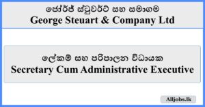 Secretary Cum Administrative Executive - George Steuart & Company Ltd