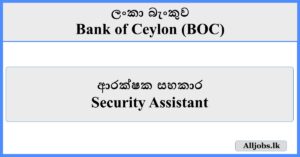 Security Assistant - Bank of Ceylon (BOC)