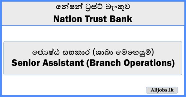 Senior Assistant (Branch Operations) - Nation Trust Bank