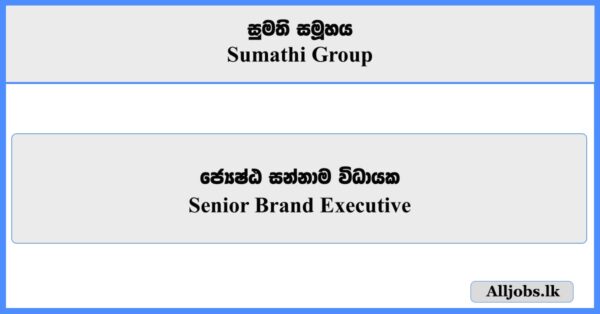 Senior Brand Executive - Sumathi Group