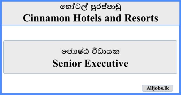 Senior Executive - Cinnamon Hotels and Resorts